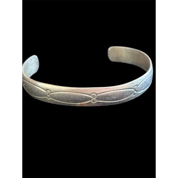 Vtg Sterling Silver LAG Zuni Signed OP Cuff Bracelet 16.20g - Picture 1 of 8